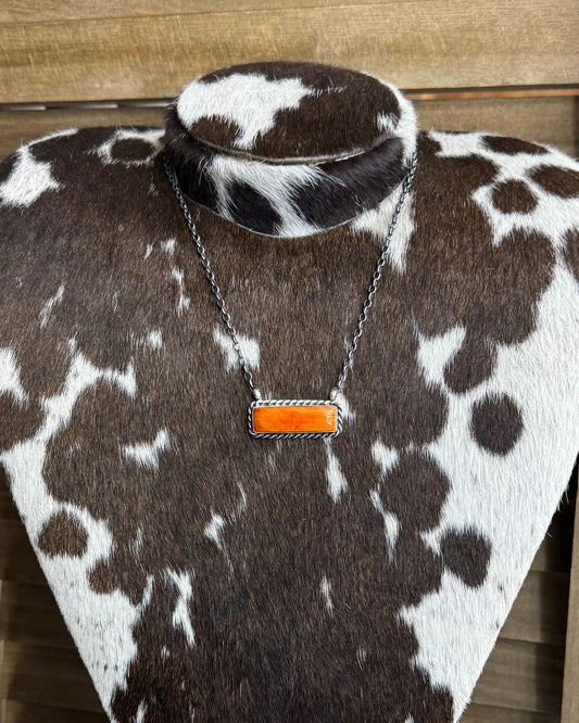 Orange Spiny Bar Necklace *Native