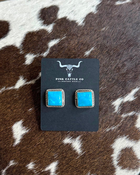 Square Simple Stud Earrings *Native