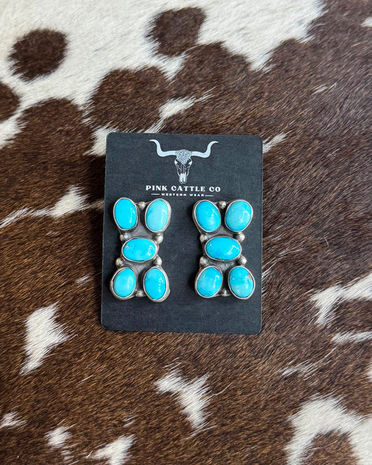 Ella Peter Blue Cluster Earrings *Native
