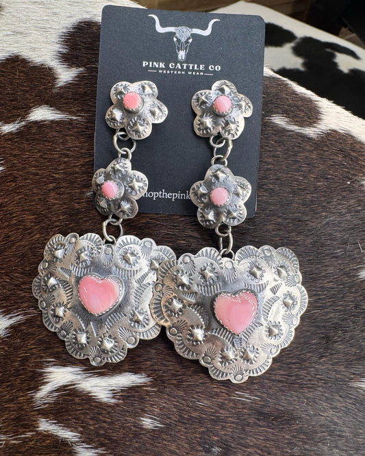 Pink Conch Heart Dangle *Native