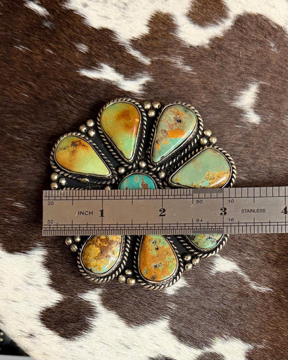 German Silver Tiber Turquoise Buckle