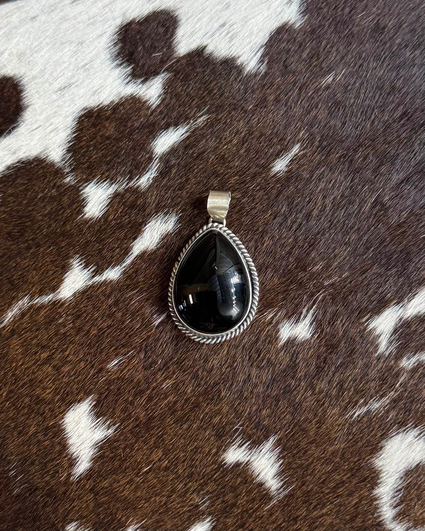 Black Onyx Teardrop Pendant *Native