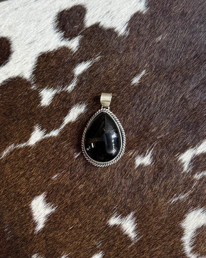 Black Onyx Teardrop Pendant *Native