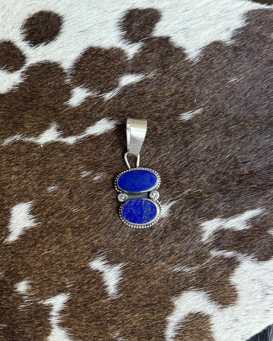 Lapis Double Stone Pendant *Native