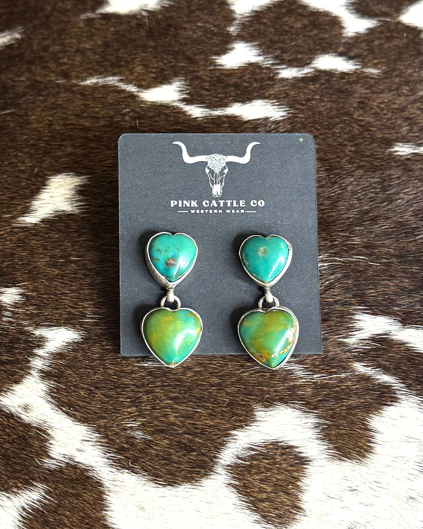 Double Heart Drop Earrings *Native