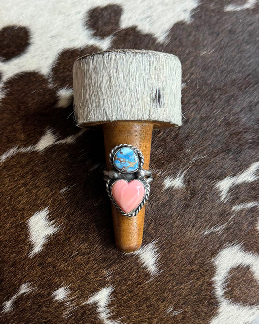 Golden Hills & Pink Heart Ring *Native