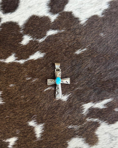 Kingman Turquoise Cross Pendant *Native