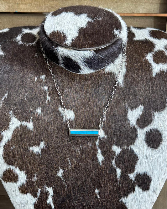 Inlay Kingman Bar Necklace *Native