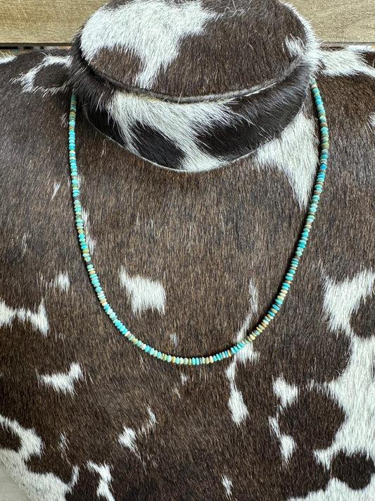 Natural Turquoise Beaded Necklace *Non Native