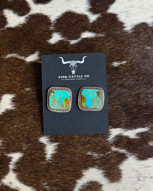 Square Kingman & Brown Studs *Native