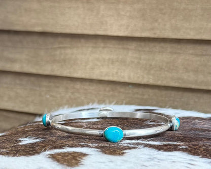 Blue Kingman 4 Stone Bangle