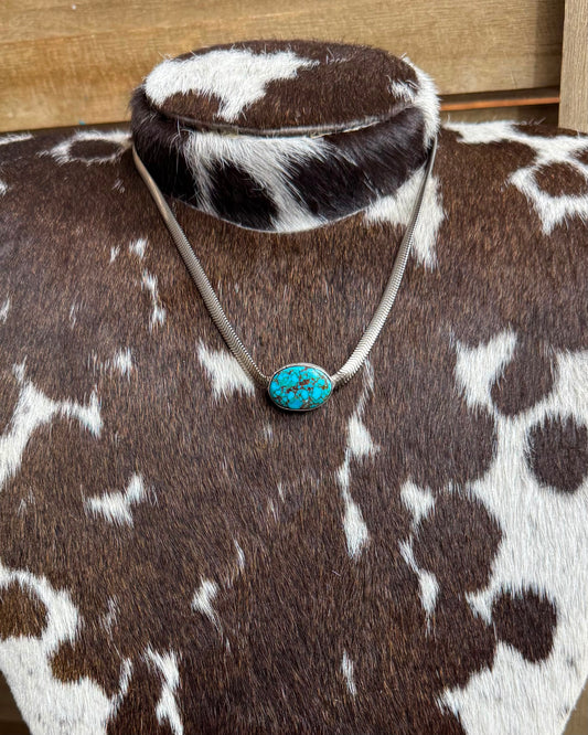 Snake Chain Single Stone Necklace *Native
