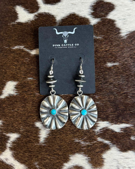 Concho Saucer Dangle Earrings *Native