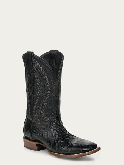 Corral Black Alligator Inlay & Embroidered Men's Boots