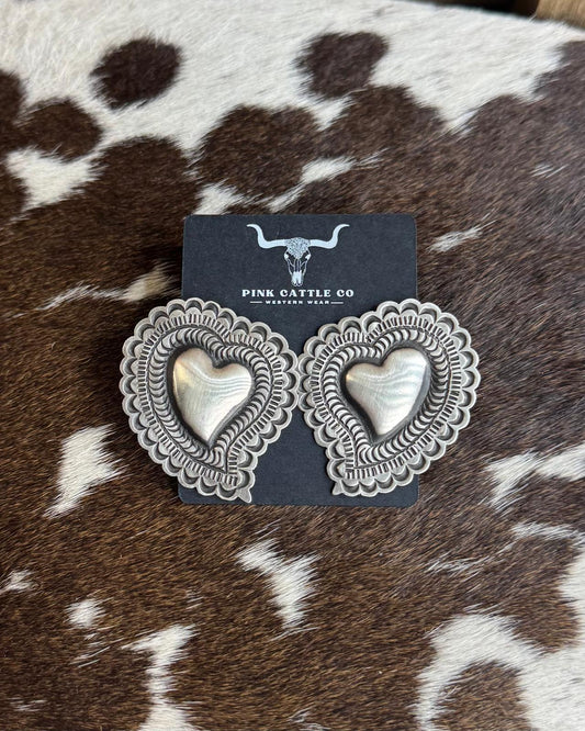 L.Tahe Heart Earrings *Native
