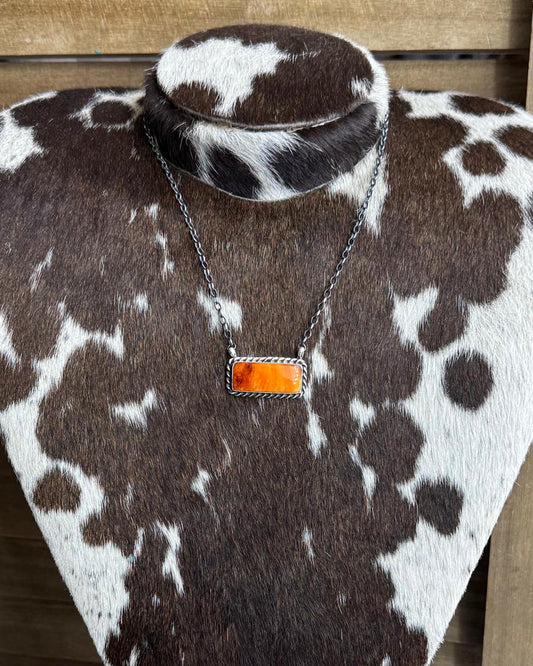 Orange Spiny Bar Necklace *Native