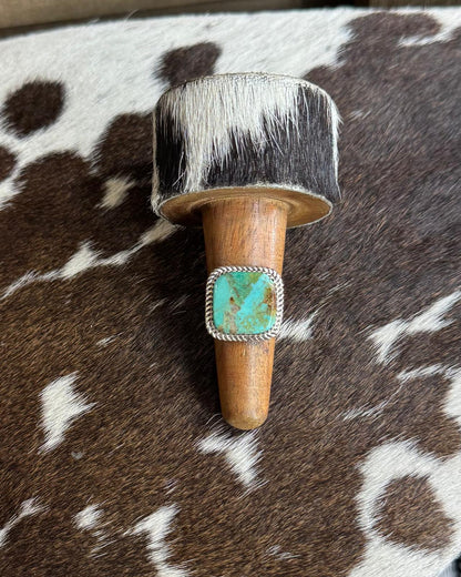 Sz 8.5 Square Kingman & Brown Ring *Native
