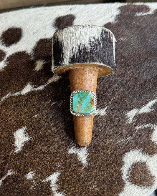 Sz 8.5 Square Kingman & Brown Ring *Native