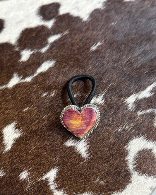 Purple Spiny Heart Hair Tie *Native