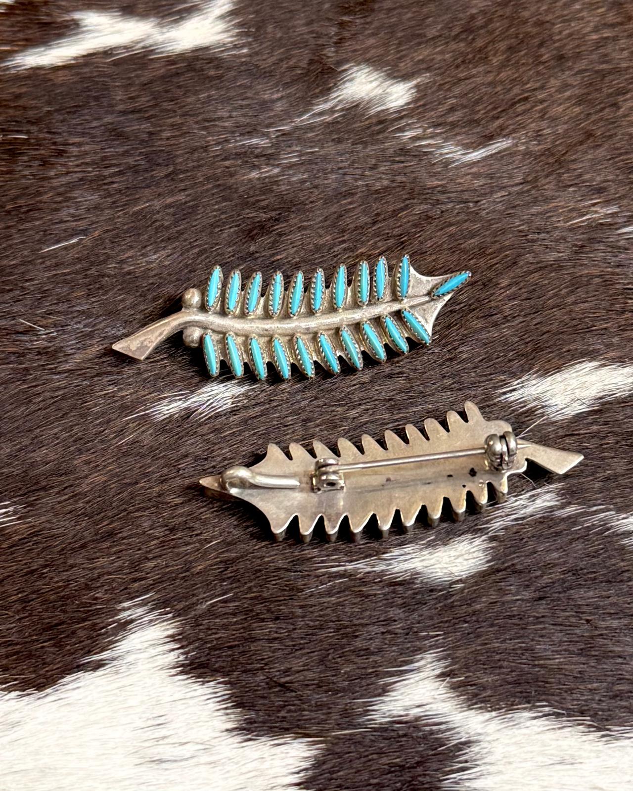 Zuni Feather Brooch Pin Pendant *Native