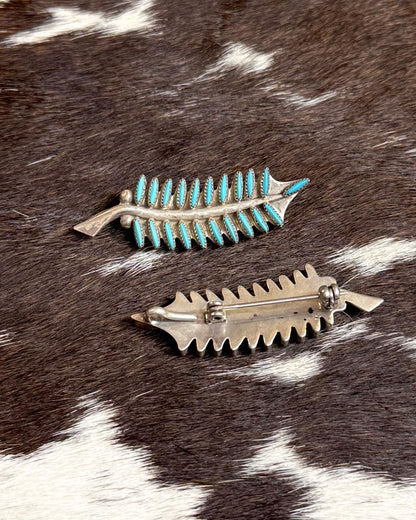 Zuni Feather Brooch Pin Pendant *Native