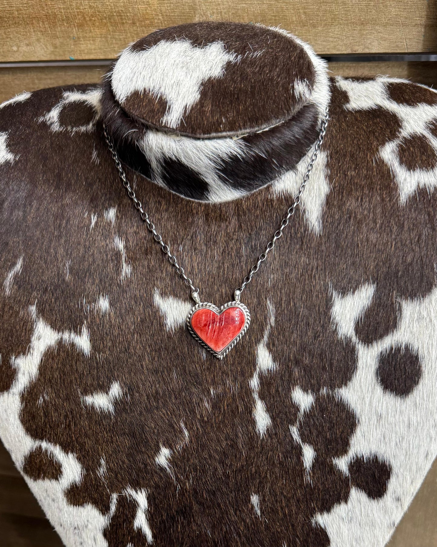 Red Spiny Heart Necklace *Native