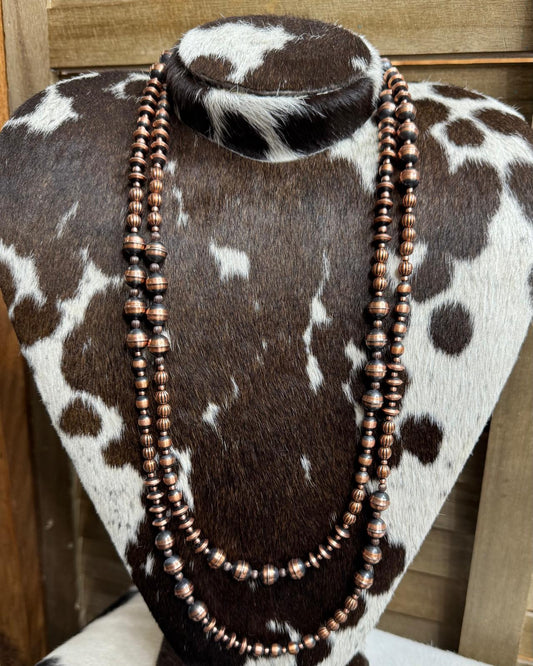 60" Copper Bead Necklace