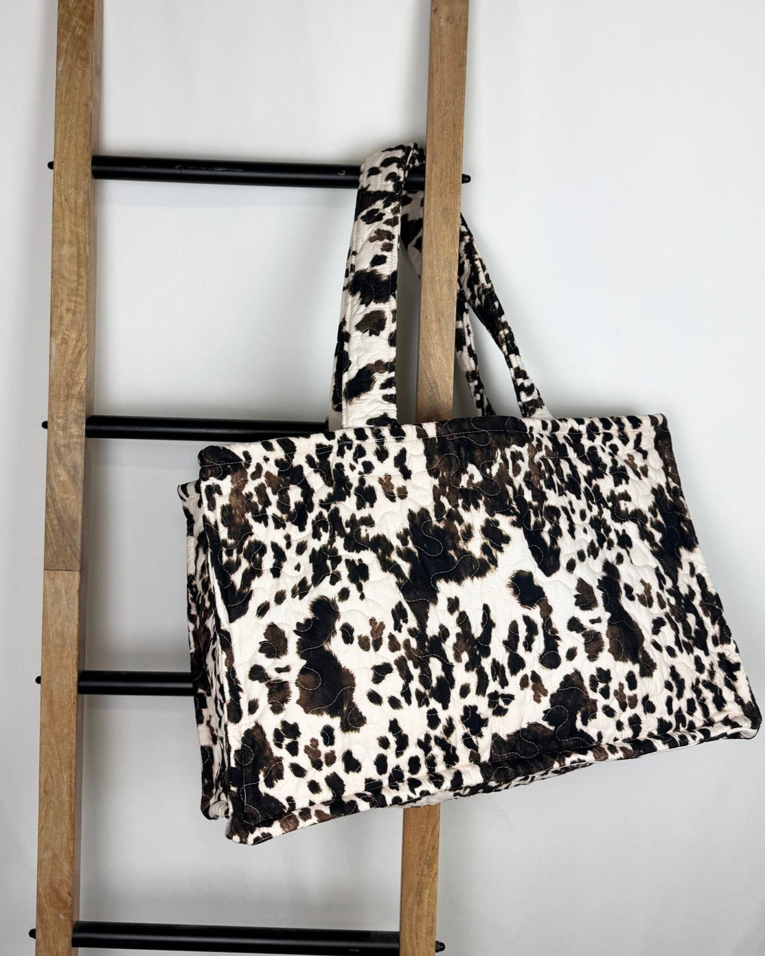 Bella Hide Brown Quilted Tote Bag