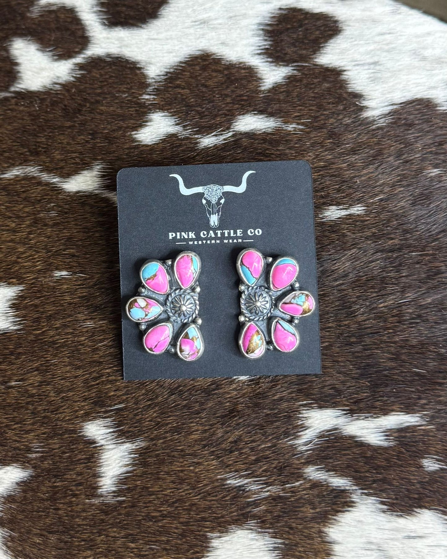 Cotton Candy Half Cluster Earrings *Native
