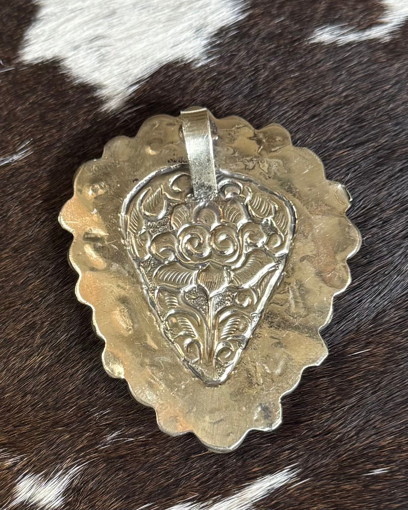 Tibet Turquoise & Coral Pendant