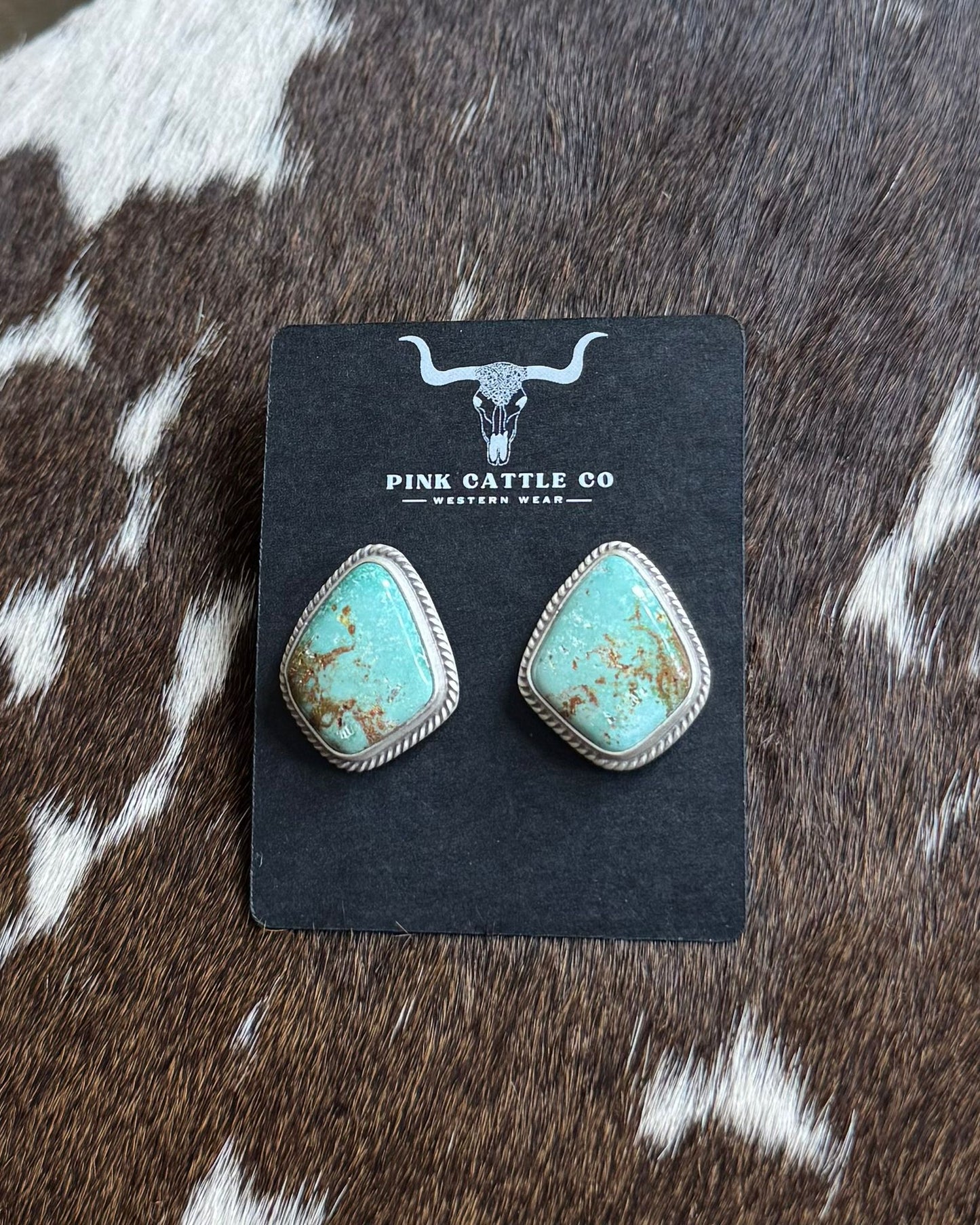 Turquoise Diamond Shape Studs *Native