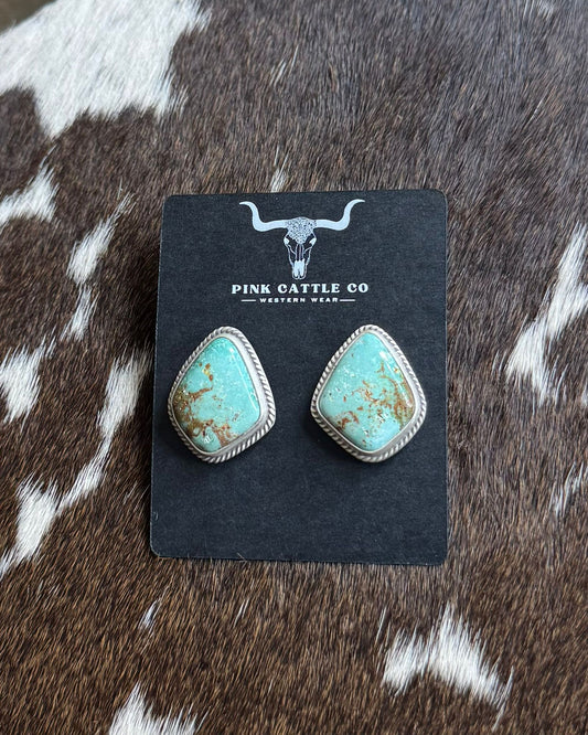 Turquoise Diamond Shape Studs *Native