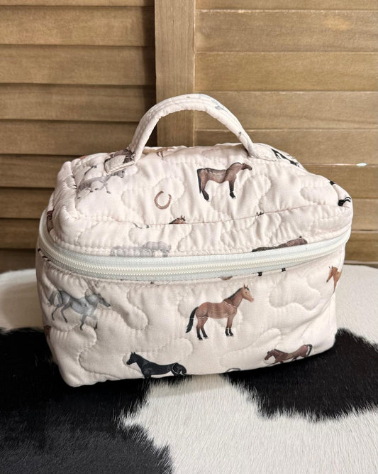 Meadow Herd Horse Quilted Travel Case
