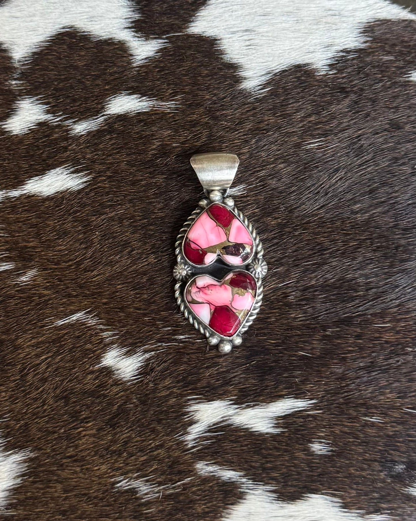 Double Heart Rose Dahlia Pendant *Native