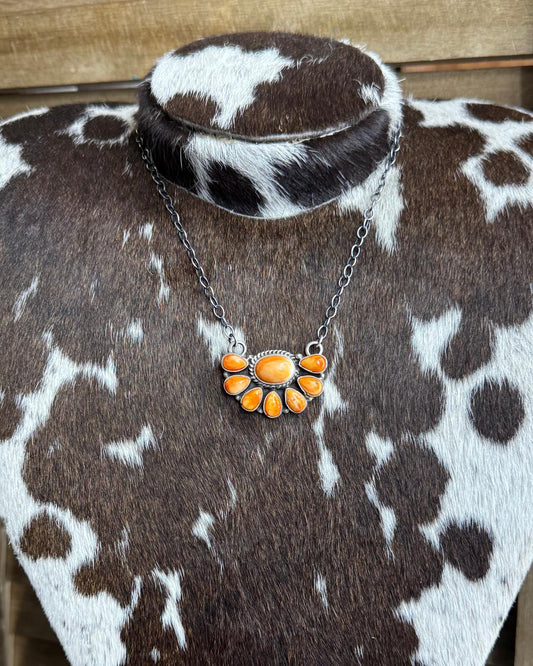 Orange Spiny Half Cluster Necklace *Native