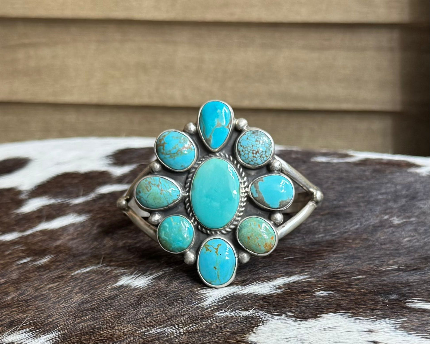 Cluster Kingman Turquoise Cuff *Native