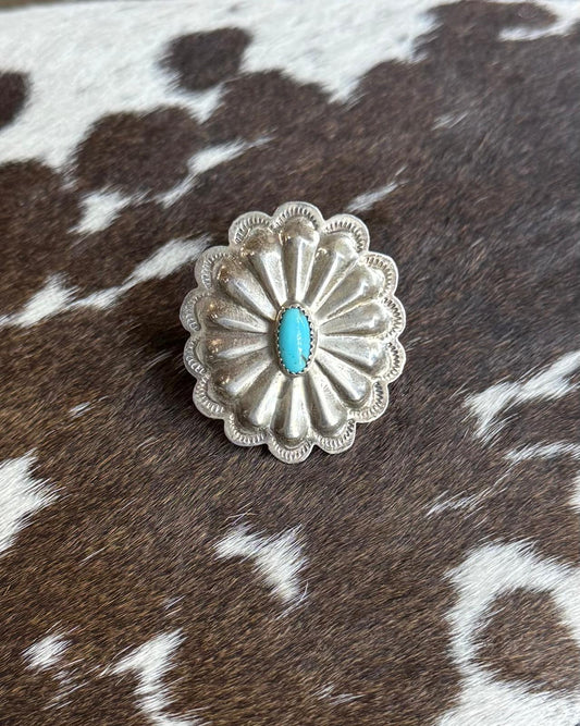 Sz 10 Round Concho Ring *Native