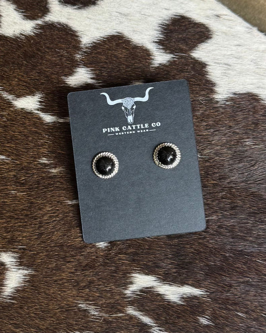 Black Onyx Small Simple Studs *Native