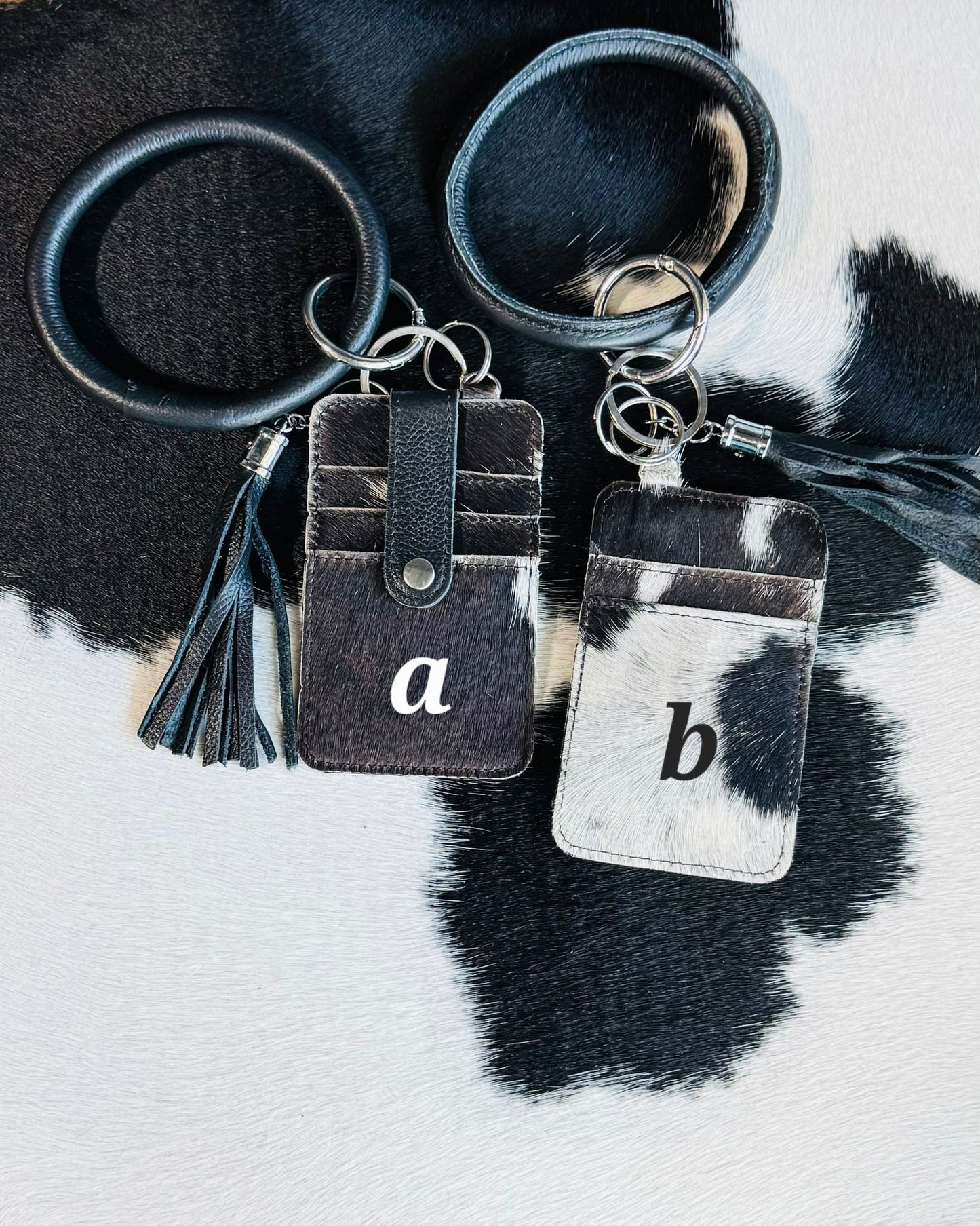 Black Cowhide Wrislets
