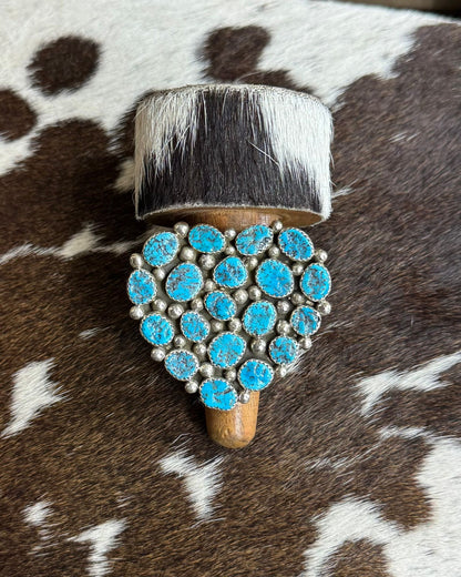 Blue Pebbled Turquoise Adj Ring *Native