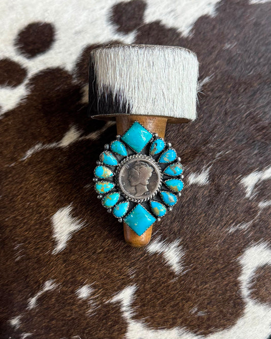 Turquoise 1918 Coin Cluster Ring *Native
