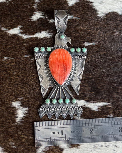 Thunderbird Red Spiny Pendant *Native