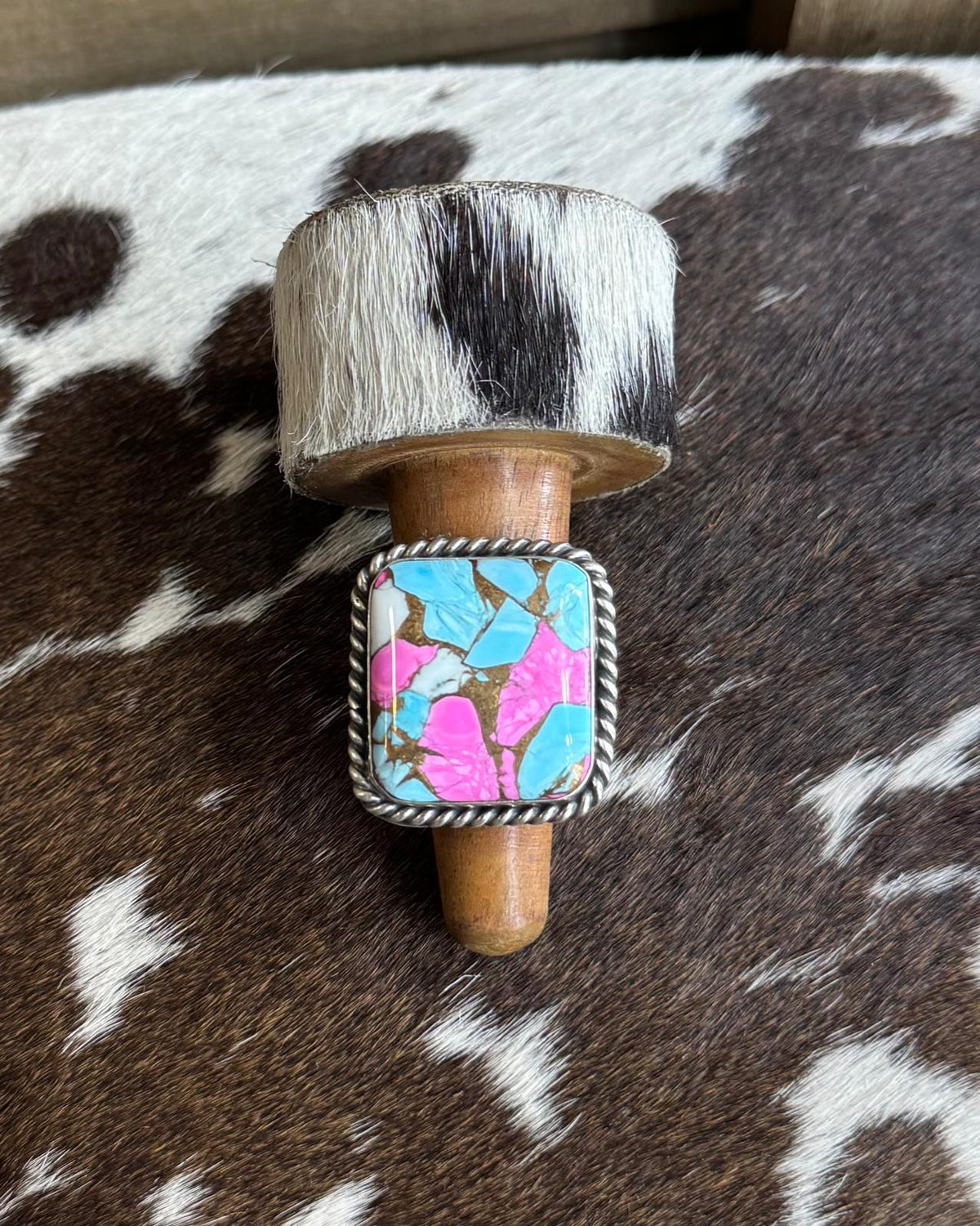 Cotton Candy Square Ring Adj. *Native