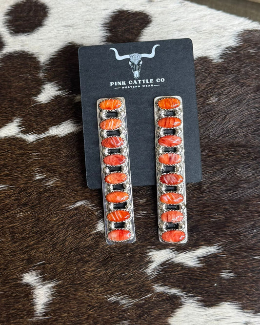 Spiny Long Bar Earrings*Native