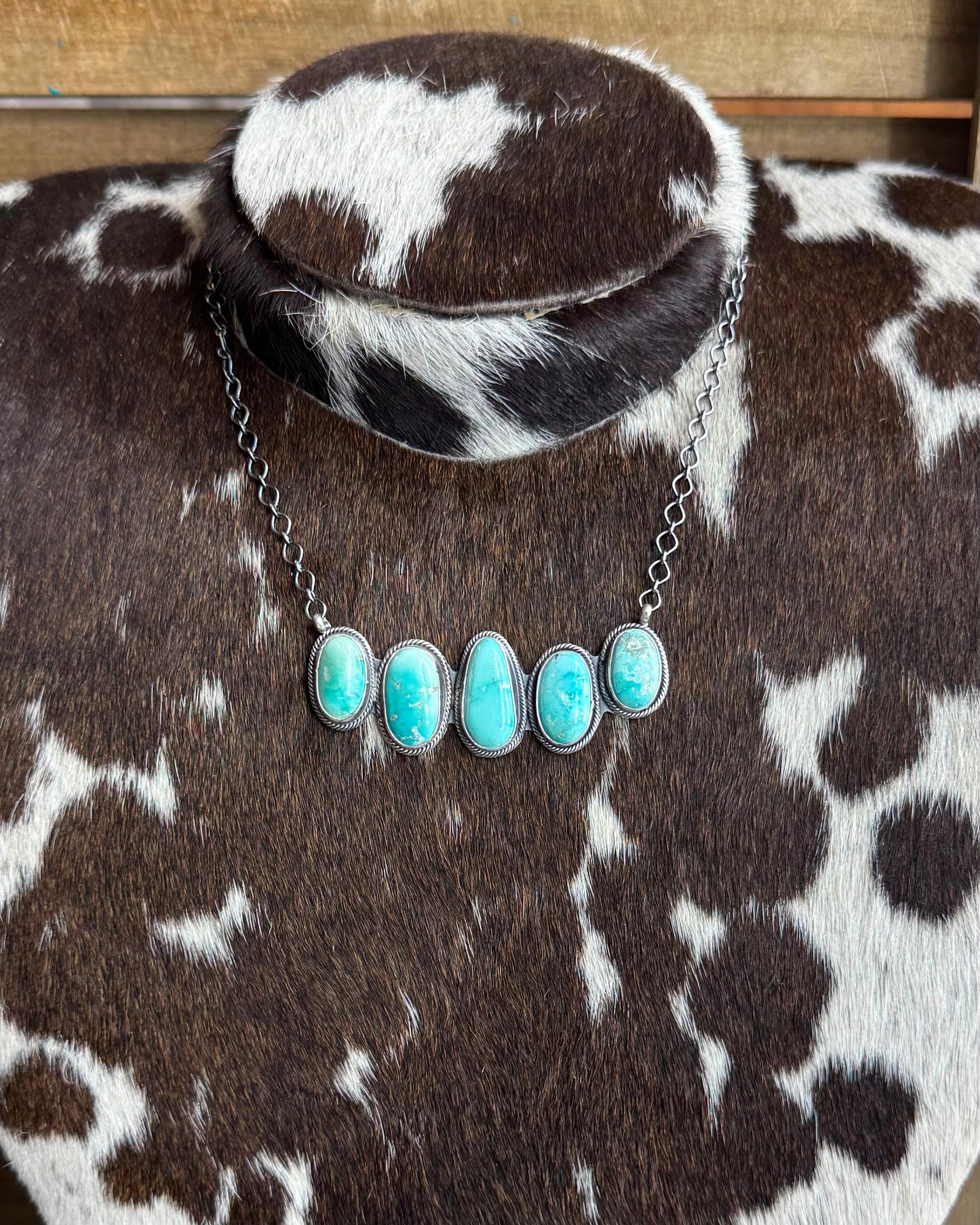 5 Stone White Water Pebbled Necklace *Native