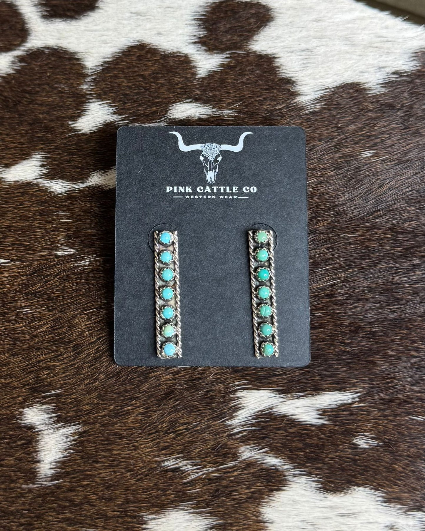 7 Stone Long Bar Earrings *Native