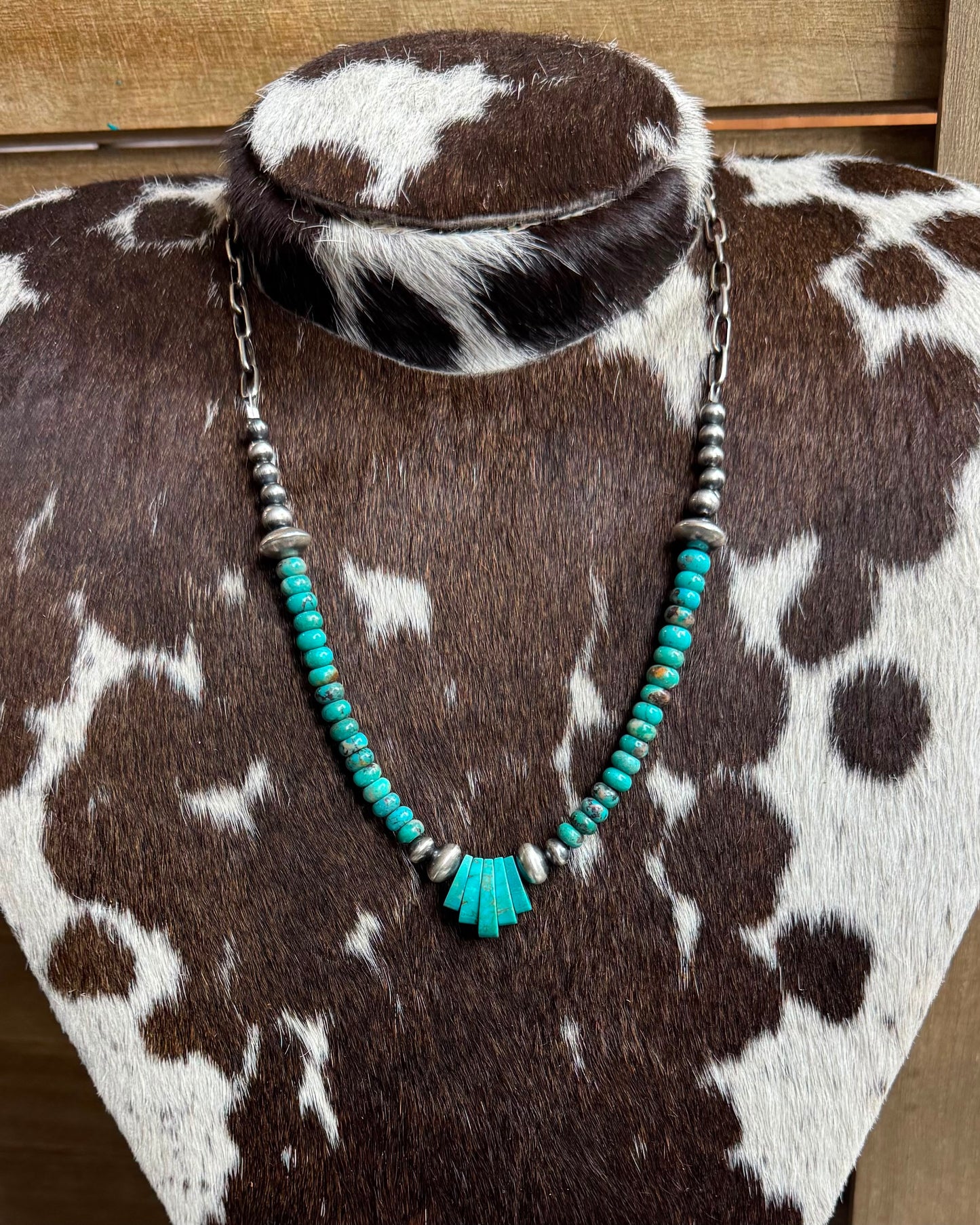 Turquoise Paperclip Chain Necklace *Native