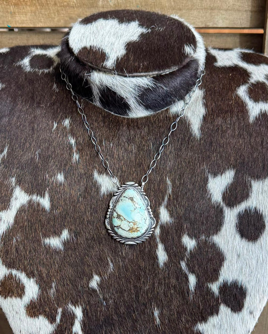 Baby Blue Teardrop Necklace *Native