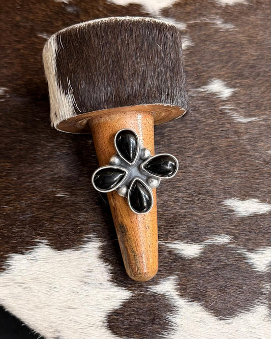 Adjustable Black Onyx 4 Stone Ring *Native