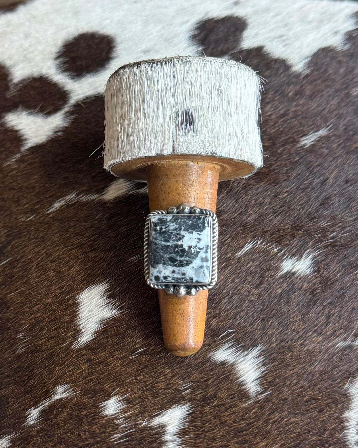 White Buffalo Square Ring *Native
